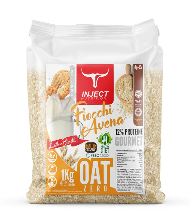 Wellness Farine e Fiocchi Fiocchi di Avena Latte e Biscotti 1 kg senza glutine