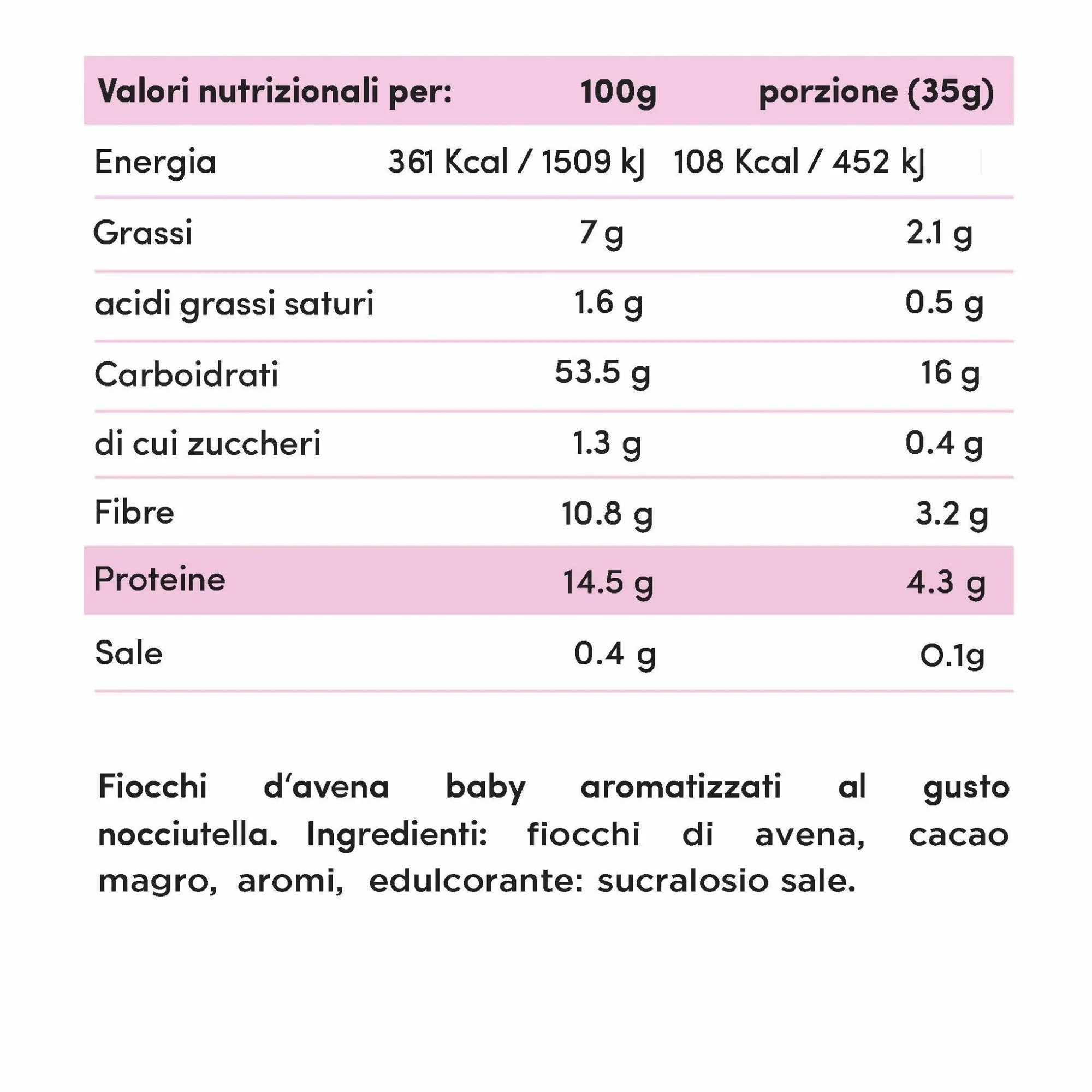 Wellness Farine e Fiocchi Fiocchi di avena baby aromatizzati nocciutella 750 g