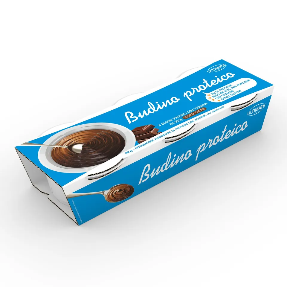 Ultimate Snack Budino proteico cacao 3 confezioni da 3 pezzi da 120 g senza glutine