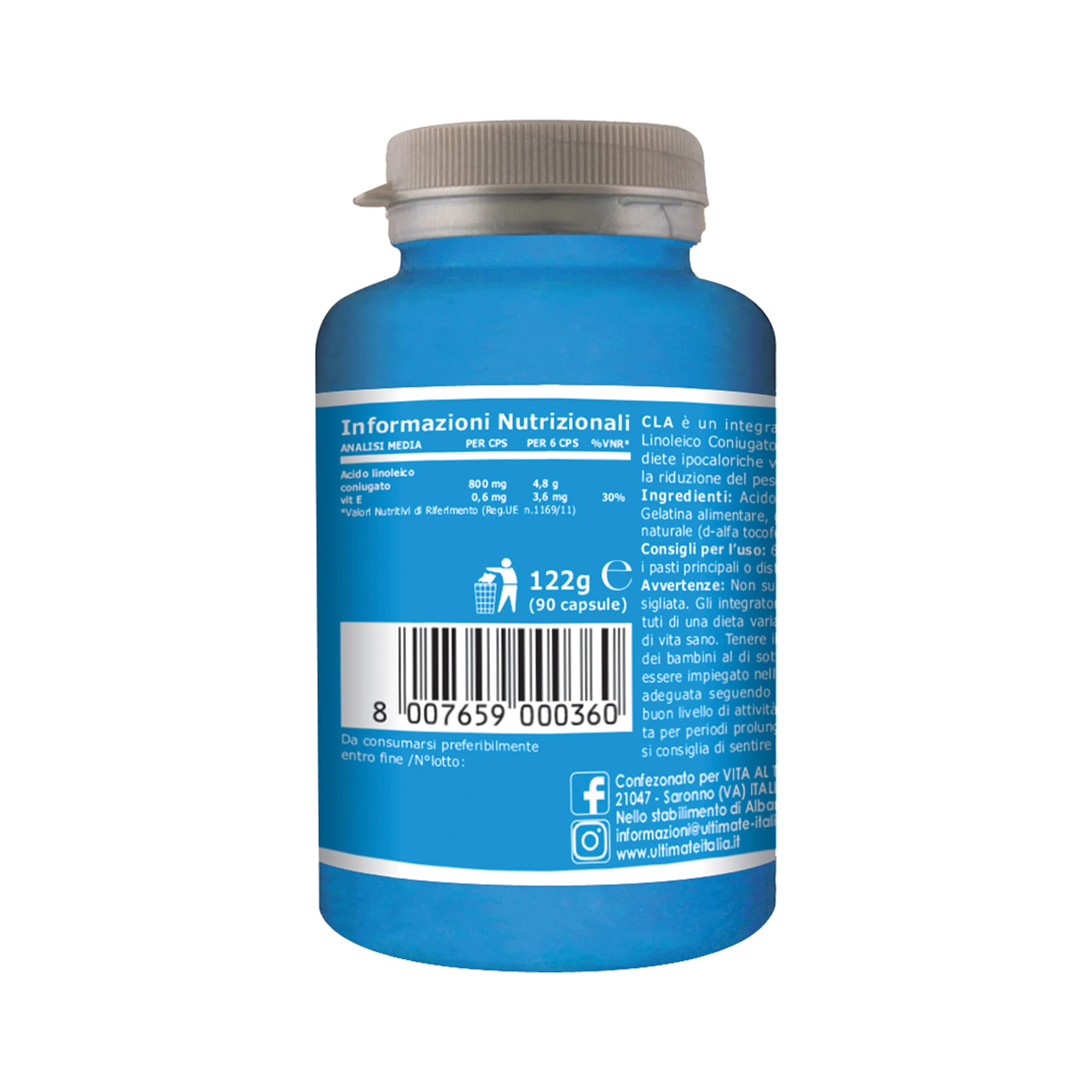 Ultimate Stimolatori CLA acido linoleico coniugato 90 capsule gelatinose
