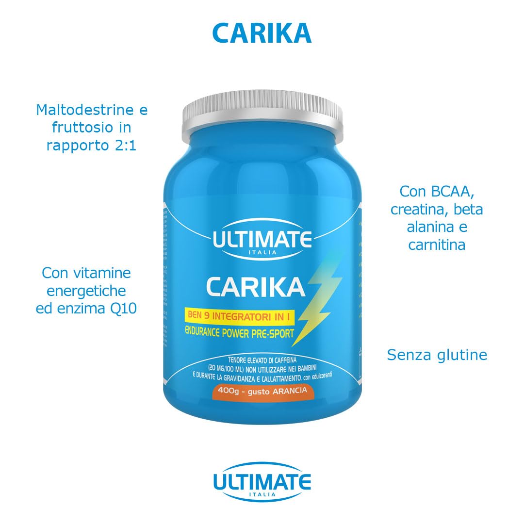 Ultimate Energetici Carika integratore pre sport arancia 400 g