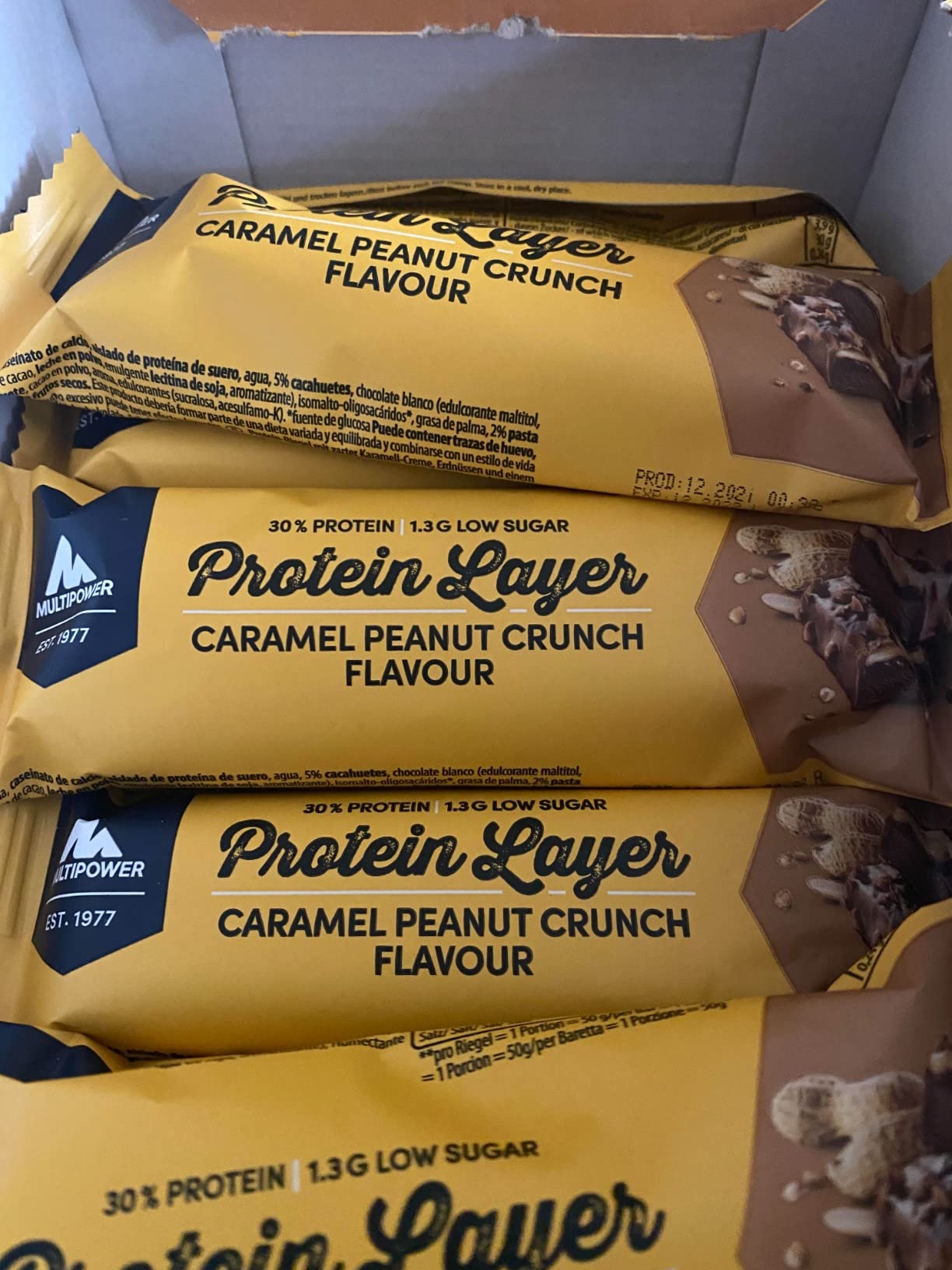 Multipower Protein Layer barretta proteica Peanut Crunch 18 x 50 g al caramello
