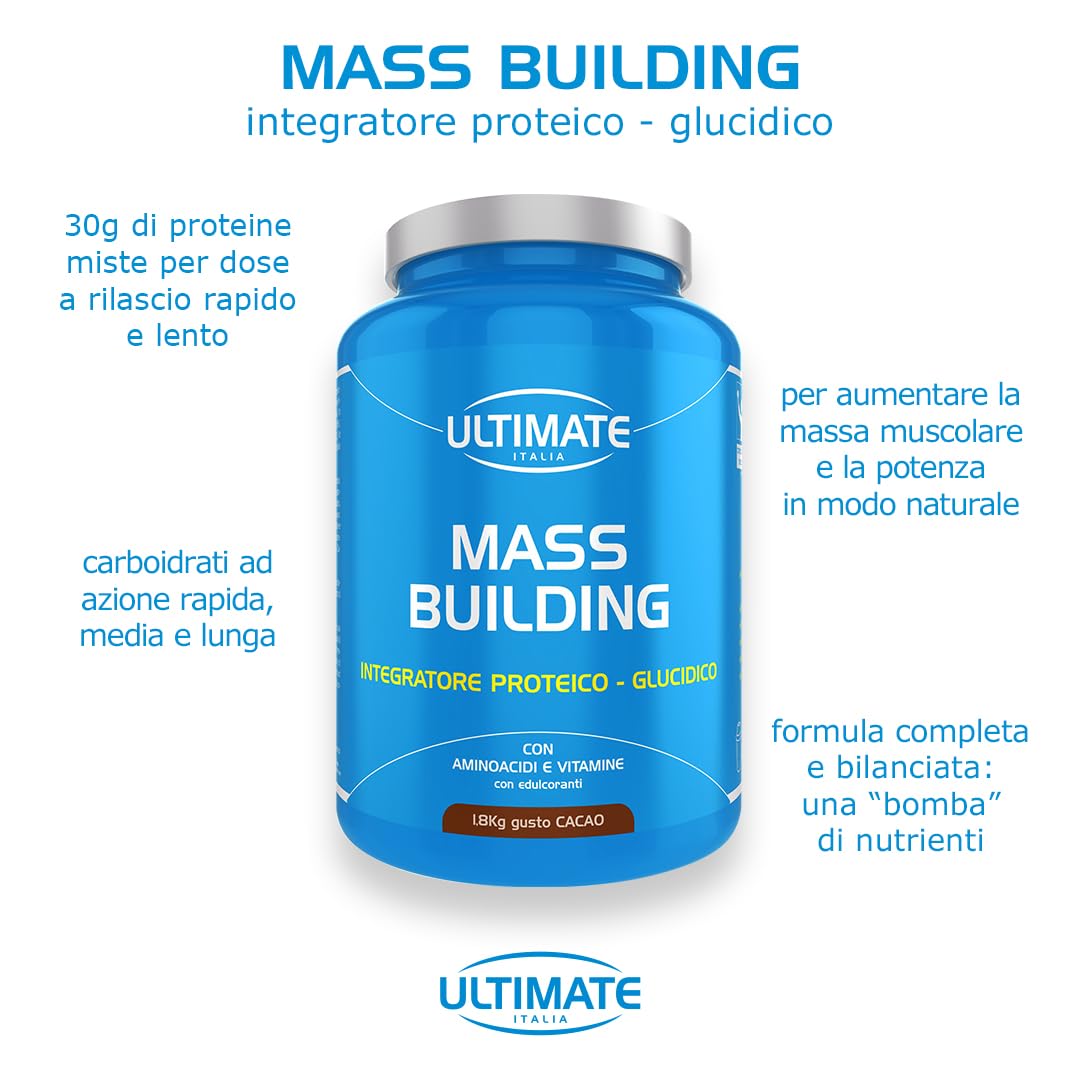 Ultimate Proteine Mass Building integratore proteico cacao 18 porzioni 1,8 kg