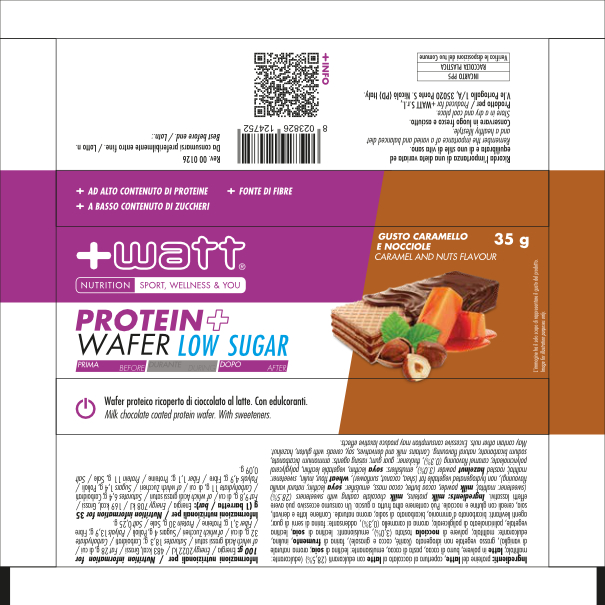 + WATT Power Line Protein+ Wafer Low Sugar barretta proteica 35 g vaniglia