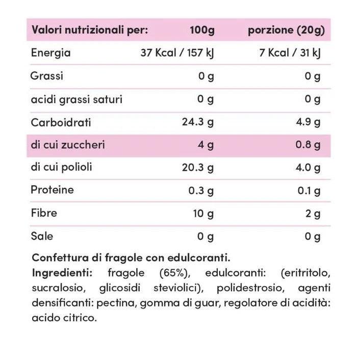 Wellness Marmellate 0/zuccheri Confetture Zero confettura Fragola, Albicocca senza zuccheri aggiunti