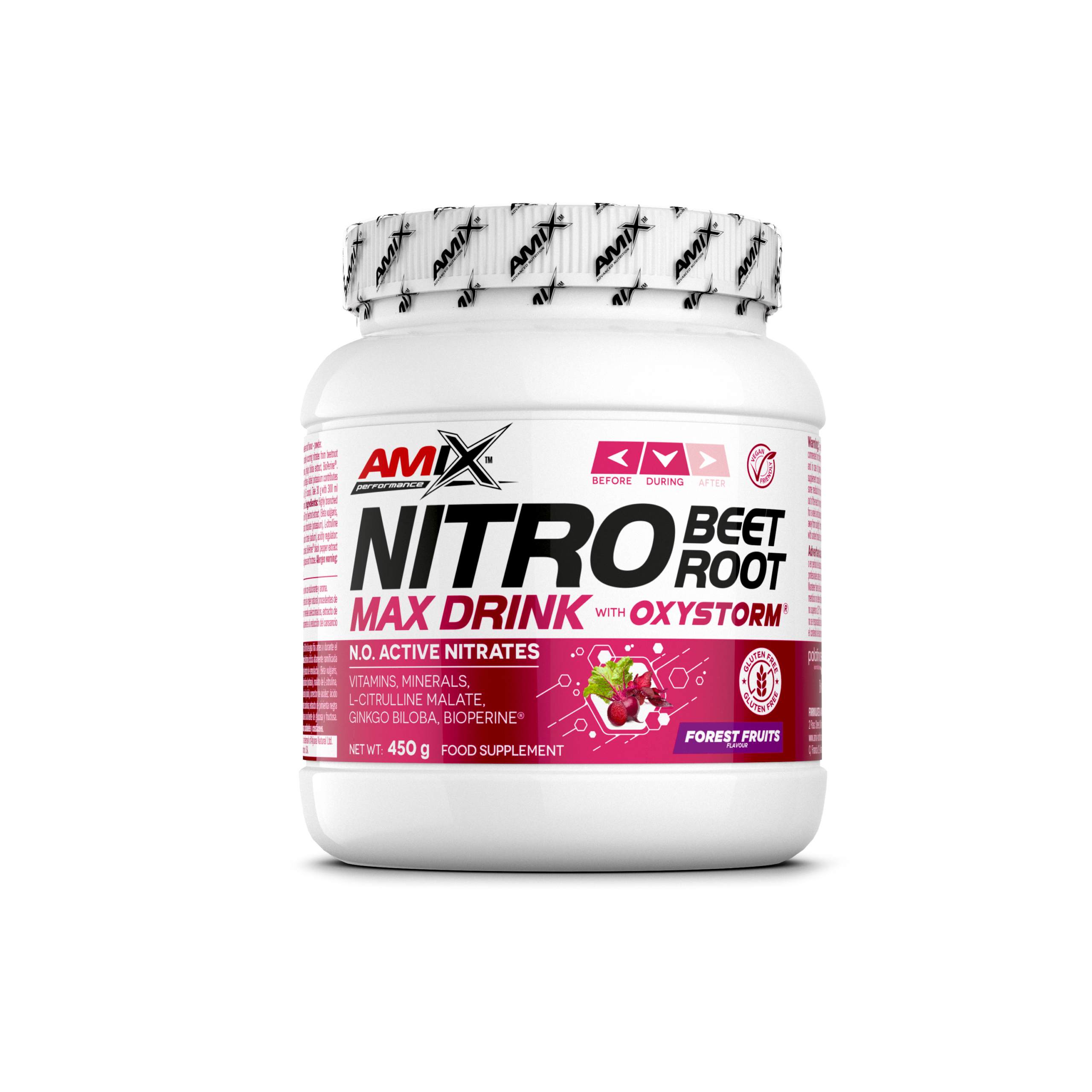NEWTRITIONS Minerali PERFORMANCE NITRO BEET ROOT MAX integratore 450 g senza caffeina
