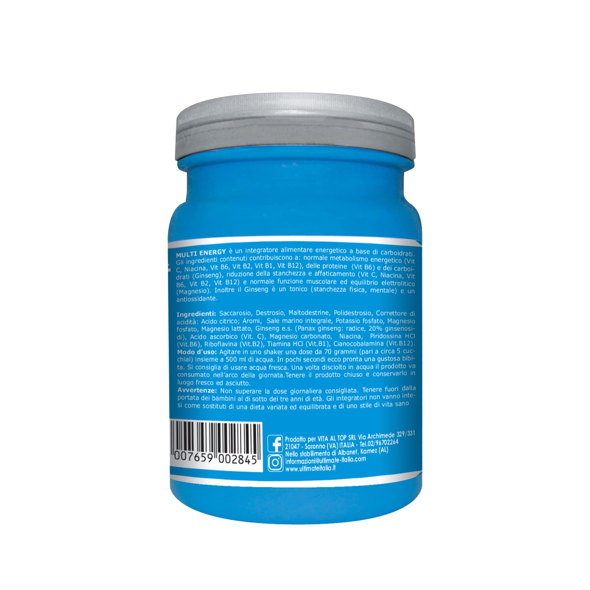 Ultimate Energetici Multi Energy integratore energetico limone 500 g