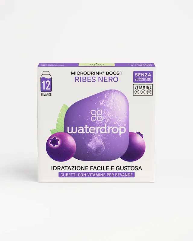 Wellness Drink Energetici Waterdrop Ribes Nero microdrink 12 cubetti senza zucchero