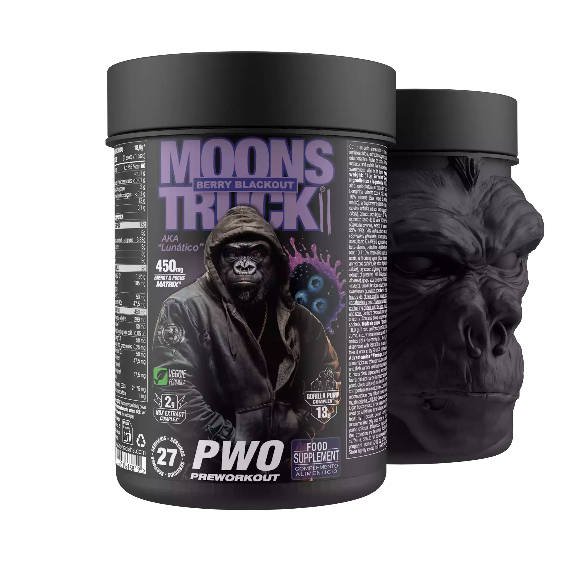 Zoomad Pre-Workout Moonstruck® II pre-workout fragola 510 g