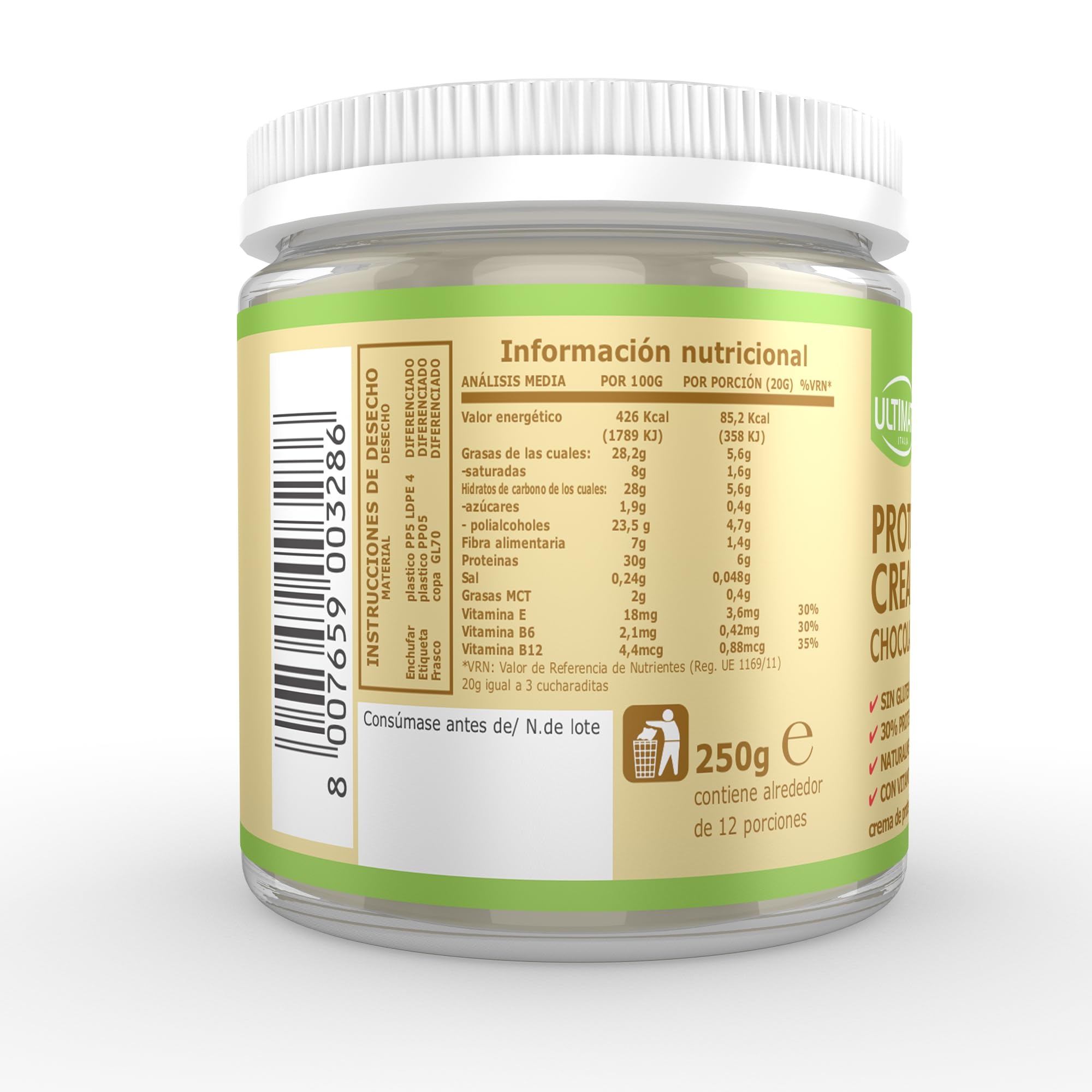 Ultimate Creme proteiche Protein Cream VEG crema proteica cioccolato bianco 2 x 250 g