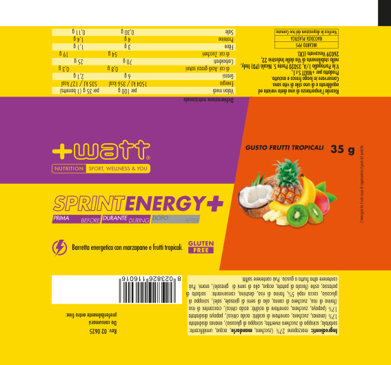 +WATT Endurance Line Sprint Energy+ barretta frutti tropicali 35 g
