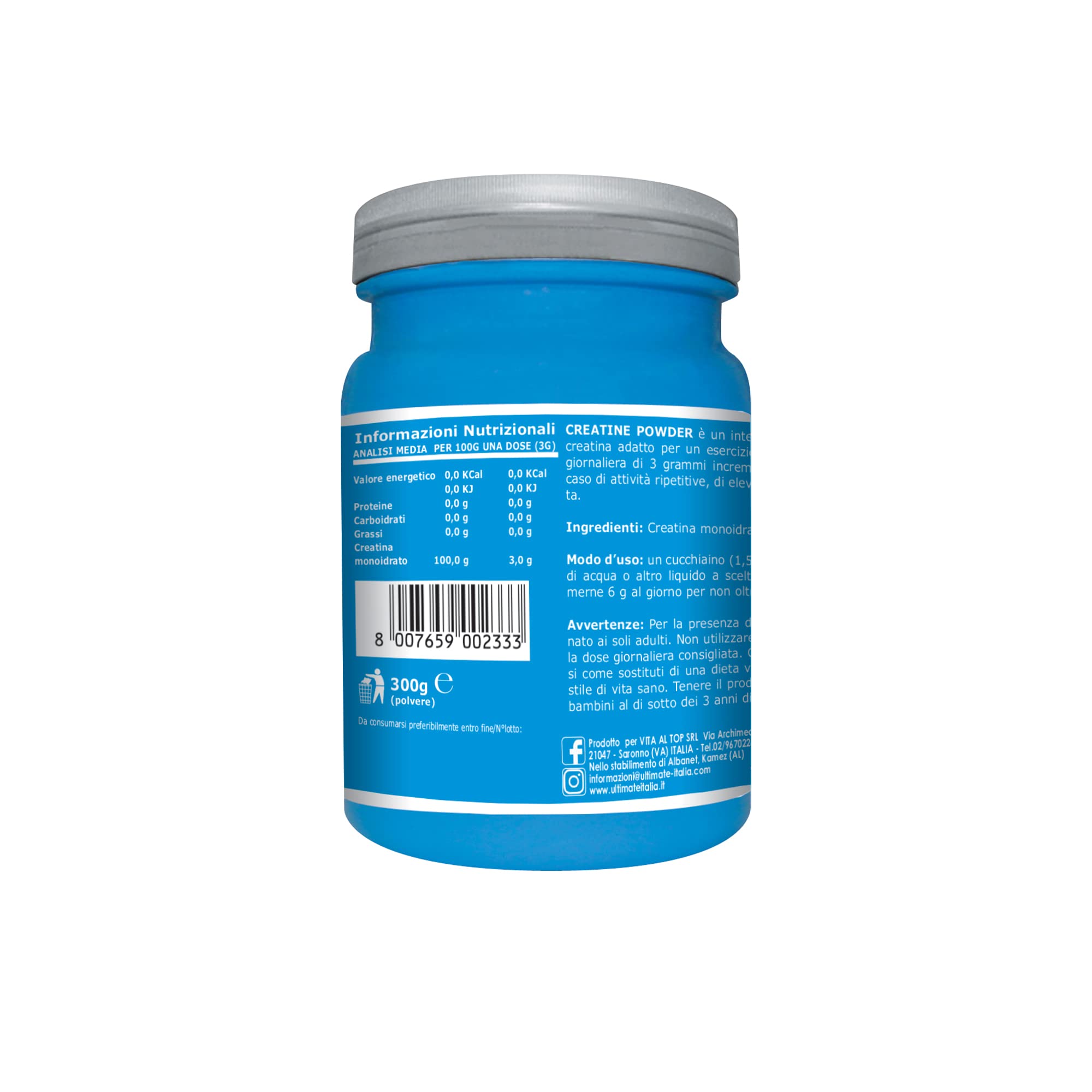 Ultimate Creatina 100% Creatina Monoidrato creatina in polvere 300 g micronizzata