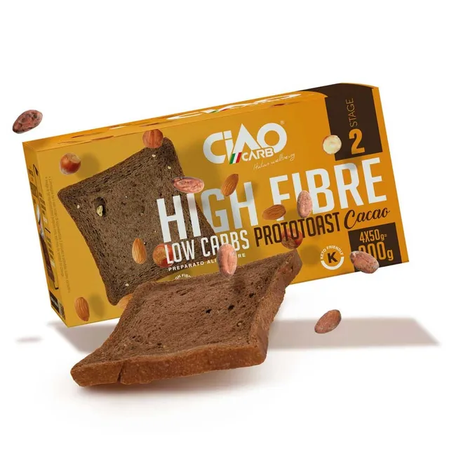 Wellness Food Keto Prototoast CiaoCarb cacao ST2 fette 200 g ricche di fibre