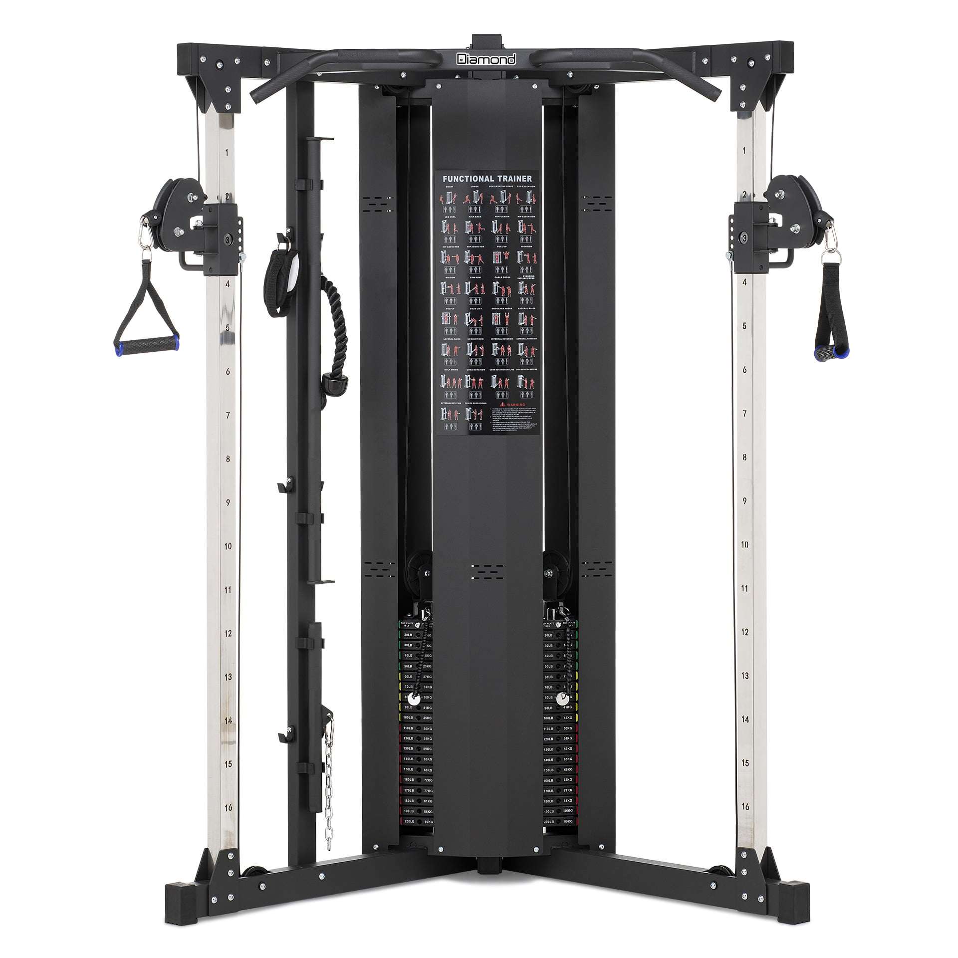 NEWTRITIONS Attrezzatura per l'Allenamento Cable Cross Rack Pro macchina cavi 180 kg