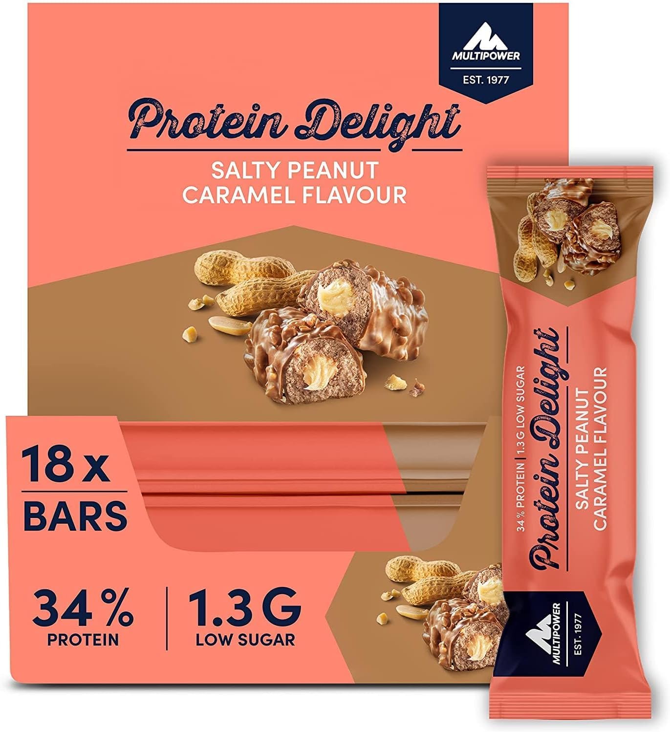 Multipower Protein Delight barretta proteica arachidi salate e caramello 18 x 35 g
