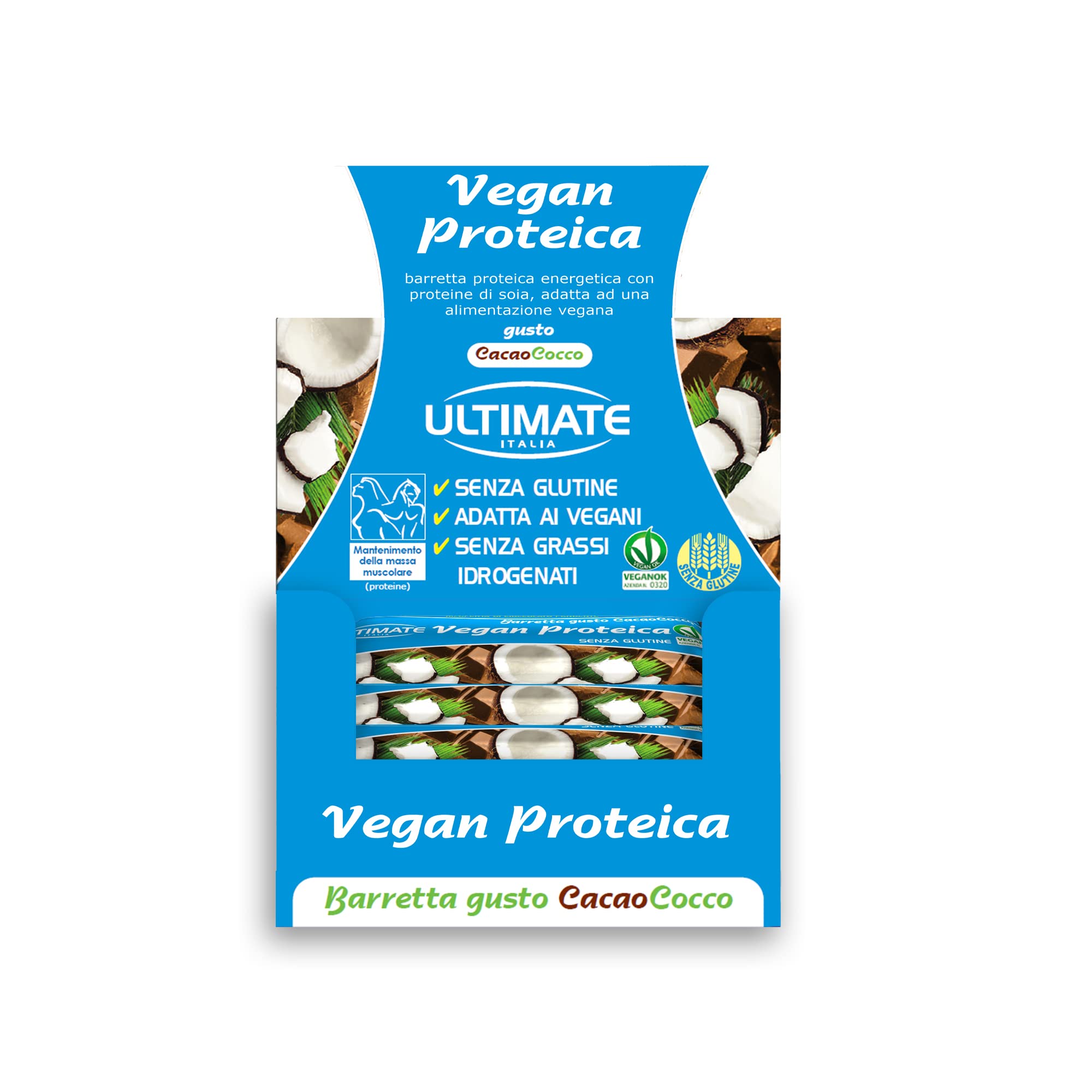 Ultimate Barrette barretta vegan proteica 27% cioccolato fondente 24x40 g senza glutine