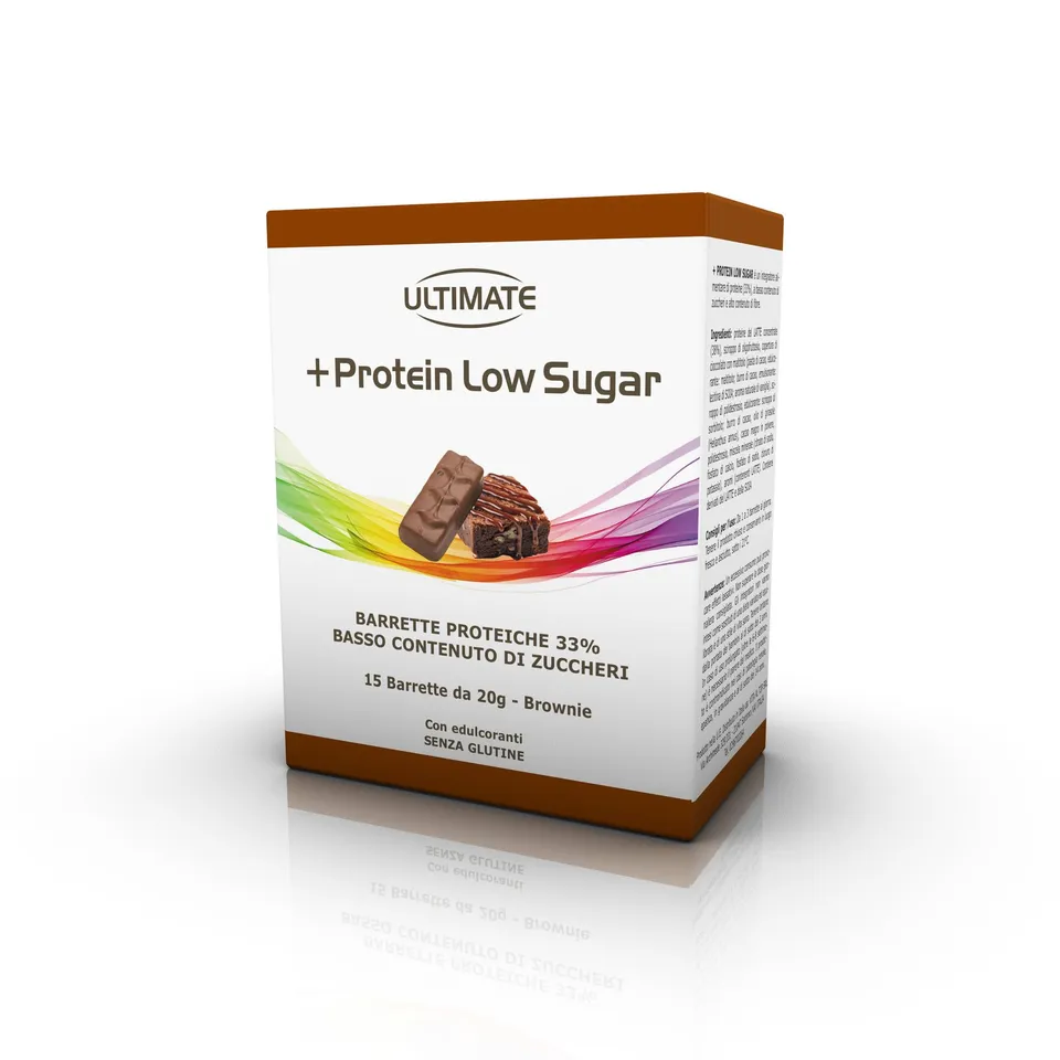 Ultimate Barrette barretta low sugar proteica brownie 15 x 20 g senza glutine