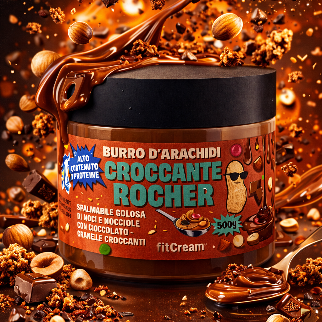 Zoomad Creme Spalmabili Crema proteica di arachidi Crunchy Rocher 500 g croccante